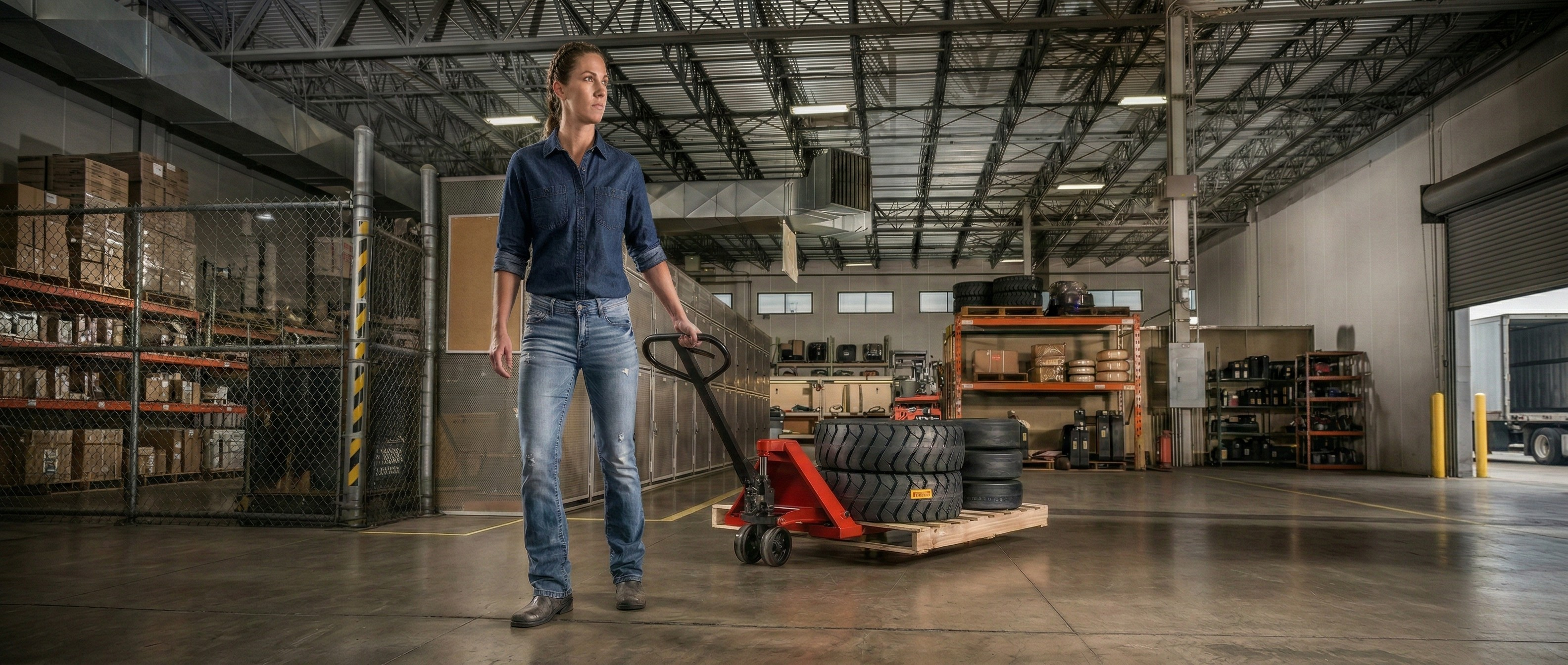 Manual Pallet Jack in action